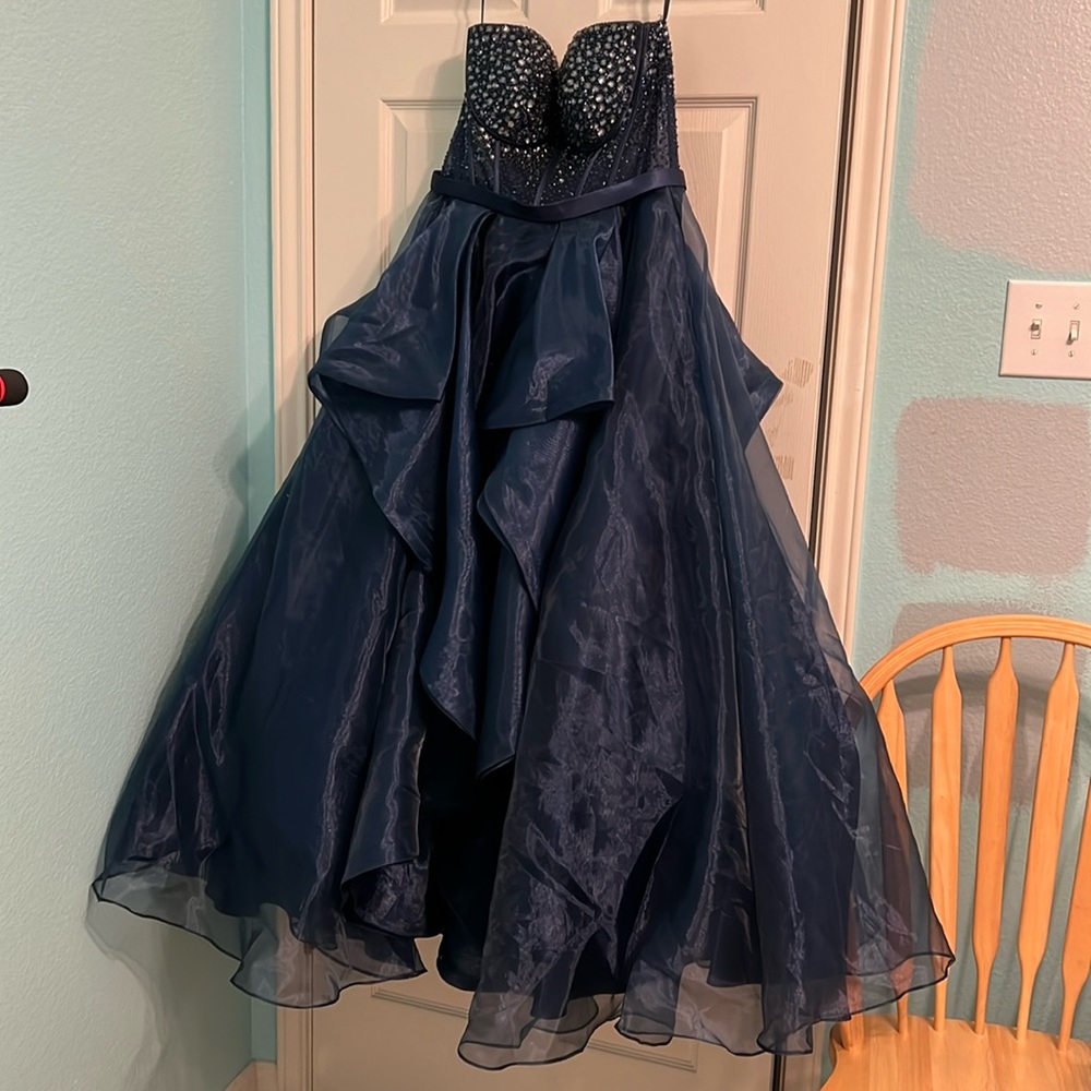 Formal Chiffon Gown Cascading Ruffles - Picture 2 of 9